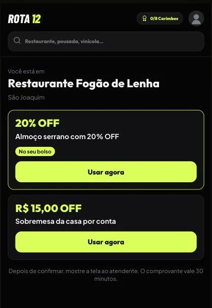 Cupons disponíveis na loja lida